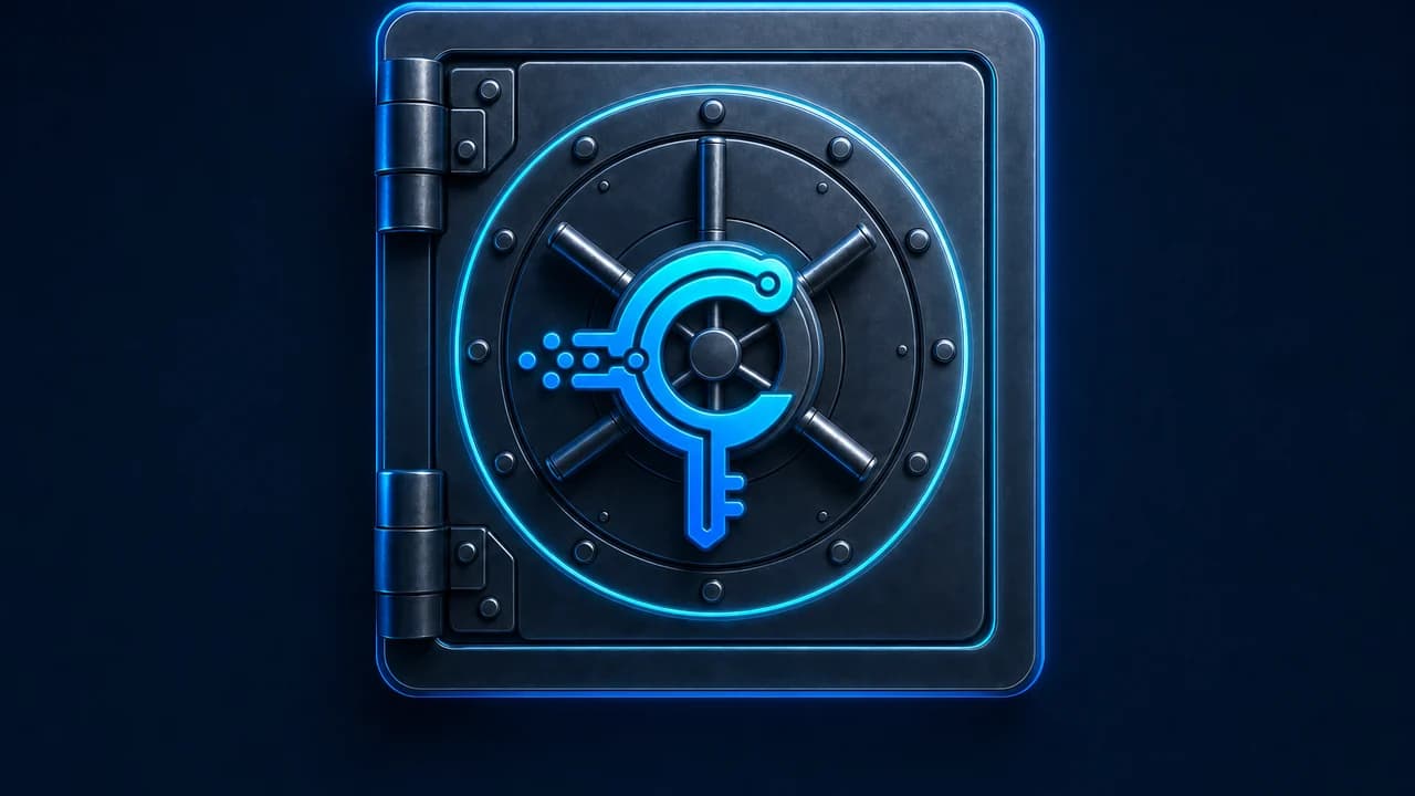 Closed secure vault with the Clavex key emblem